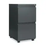 File Pedestal with Full-Length Pull, Left or Right, 2 Legal/Letter-Size File Drawers, Charcoal, 14.96" x 19.29" x 27.75"