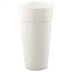 Foam Drink Cups, Hot/Cold, 24 oz, White, 25/Bag, 20 Bags/Carton