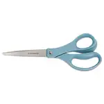 Contoured Performance Scissors, 8" Long, 3.5" Cut Length, Blue Straight Handle