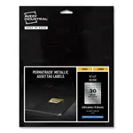 PermaTrack Metallic Asset Tag Labels, Laser Printers, 0.75 x 2, Metallic Silver, 30/Sheet, 8 Sheets/Pack