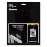 PermaTrack Metallic Asset Tag Labels, Laser Printers, 1.25 x 2.75, Silver, 14/Sheet, 8 Sheets/Pack