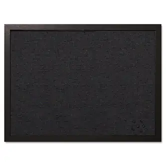 Designer Fabric Bulletin Board, 24 x 18, Black Surface, Black MDF Wood Frame