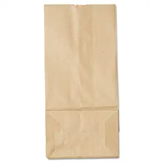 Grocery Paper Bags, 35 lb Capacity, #5, 5.25" x 3.44" x 10.94", Kraft, 500 Bags