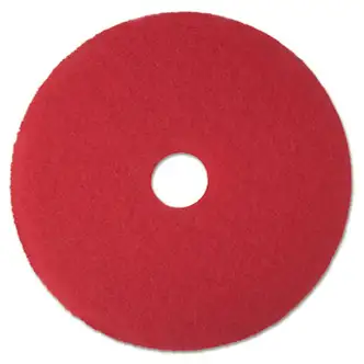 Low-Speed Buffer Floor Pads 5100, 14" Diameter, Red, 5/Carton
