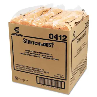 Stretch 'n Dust Cloths, 11 5/8 x 24, Yellow, 40 Cloths/Pack, 10 Packs/Carton