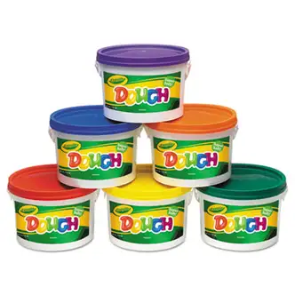 Modeling Dough Bucket, 3 lbs, Assorted Colors, 6 Buckets/Set
