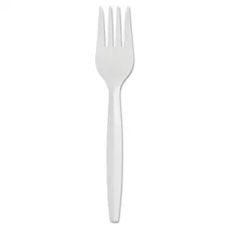 SmartStock Plastic Cutlery Refill, Fork, 5.8", Series-B Mediumweight, White, 40/Pack, 24 Packs/Carton