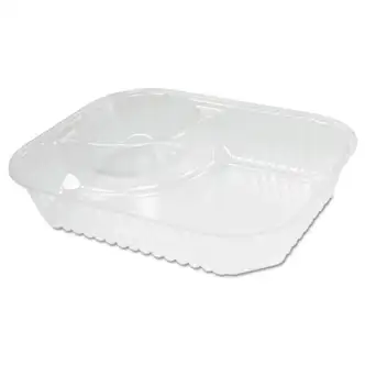 ClearPac Large Nacho Tray, 2-Compartments, 3.3 oz, 6.2 x 6.2 x 1.6, Clear, Plastic, 500/Carton