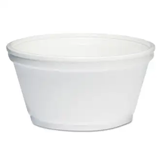 Foam Container, Extra Squat, 8 oz, White, 1,000/Carton