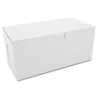 White One-Piece Non-Window Bakery Boxes, 4 x 9 x 5, White, Paper, 250/Carton
