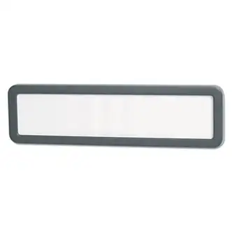 Recycled Cubicle Nameplate with Rounded Corners, 9 x 2.5, Charcoal