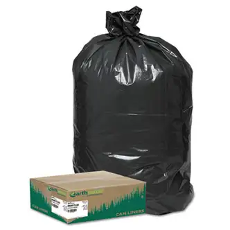 Linear Low Density Large Trash and Yard Bags, Open-Face, 33 gal, 0.9 mil, 32.5" x 40", Black, 80/Carton
