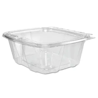 ClearPac SafeSeal rPET Tamper-Resistant Container, ProPlanet Seal, Flat Lid, 32oz, 6.4 x 2.6 x 7.1, Clear, 100/Bag, 2 Bags/CT