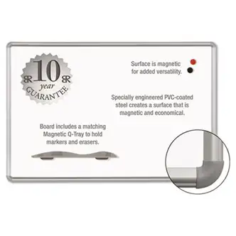 Magne-Rite Magnetic Dry Erase Board, 72 x 48, White Surface, Silver Aluminum Frame