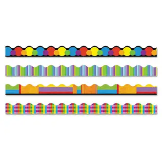 Terrific Trimmers Border Variety Set, 2.25" x 39", Collage, Assorted Colors/Designs, 48/Set