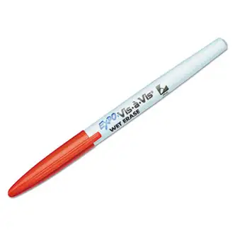 Vis-a-Vis Wet Erase Marker, Fine Bullet Tip, Red, Dozen