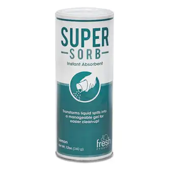 Super-Sorb Liquid Spill Absorbent, Lemon Scent, 720 oz Absorbing Volume, 12 oz Shaker Can