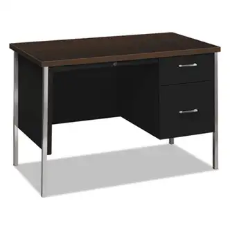 34000 Series Right Pedestal Desk, 45.25" x 24" x 29.5", Mocha/Black