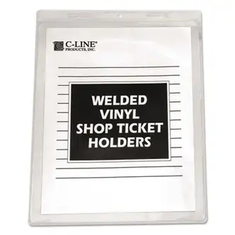 Clear Vinyl Shop Ticket Holders, Both Sides Clear, 15 Sheets, 8.5 x 11, 50/Box