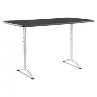 ARC Adjustable-Height Table, Rectangular, 36" x 72" x 30 to 42", Gray Walnut Top, Silver Base