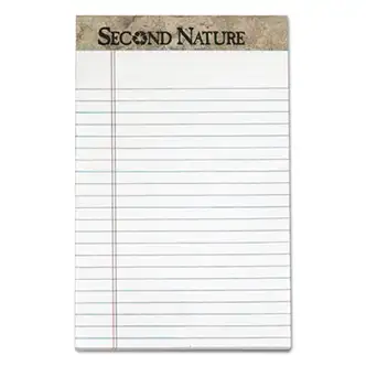 Second Nature Recycled Ruled Pads, Narrow Rule, 50 White 5 x 8 Sheets, Dozen