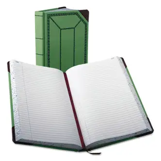 Account Record Book, Record-Style Rule, Green/Black/Red Cover, 12.13 x 7.44 Sheets, 500 Sheets/Book