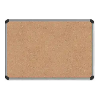 Cork Board with Aluminum Frame, 24 x 18, Tan Surface