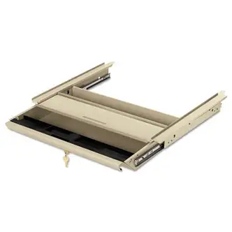 Center Drawer with Core Removable Locks, Use with 38000 Series, Metal, 19w x 14.75d x 3h, Putty