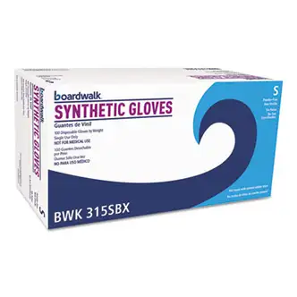 Powder-Free Synthetic Vinyl Gloves, Small, Cream, 4 mil, 100/Box