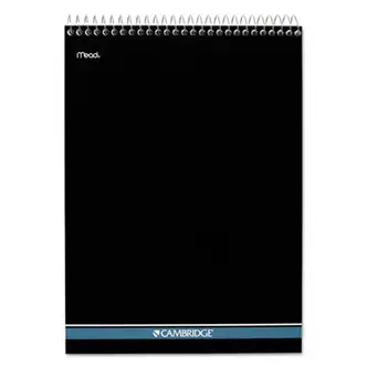 Stiff-Back Wire Bound Pad, Wide/Legal Rule, Numbered (1-28 Front, 29-56 Back), Black/Blue Cover, 70 White 8.5 x 11.5 Sheets