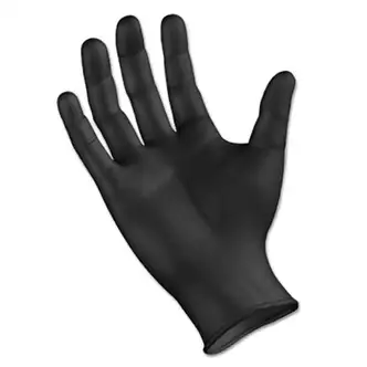 Disposable General-Purpose Powder-Free Nitrile Gloves, Large, Black, 4.4 mil, 100/Box, 10 Boxes/Carton