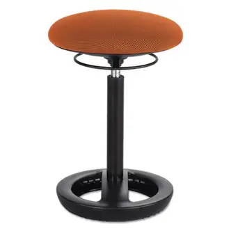 Twixt Desk Height Ergonomic Stool, Supports Up to 250 lb, 22.5" High Orange Seat, Black Base, Ships in 1-3 Business Days