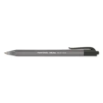 InkJoy 100 RT Ballpoint Pen, Retractable, Medium 1 mm, Black Ink, Smoke/Black Barrel, Dozen