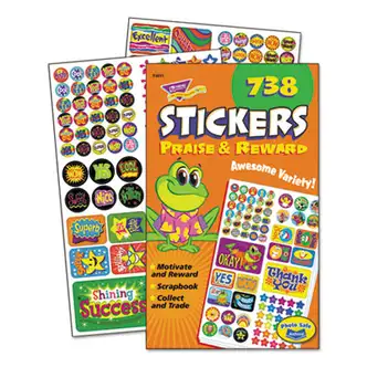 Sticker Assortment Pack, Frogs, Starts, Thank You!, Assorted Colors, 738/Pad