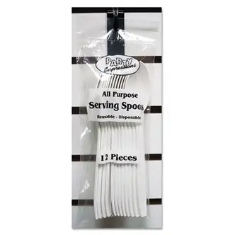 Serving Spoons, White, 9", 12/Pack
