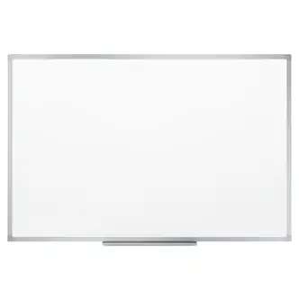 Dry Erase Board with Aluminum Frame, 72 x 48, Melamine White Surface, Silver Aluminum Frame