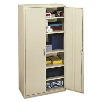 Assembled Storage Cabinet, 36w x 18.13d x 71.75h, Putty
