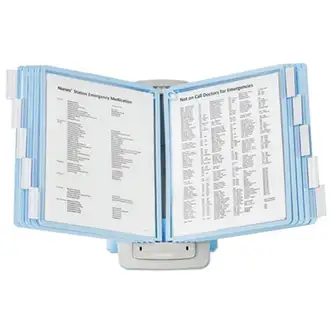 SHERPA Style Desk-Mount Reference System, 10 Panel, 20 Sheet Capacity, Blue/Gray