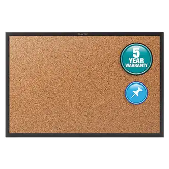 Classic Series Cork Bulletin Board, 48 x 36, Tan Surface, Black Aluminum Frame