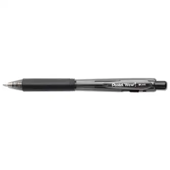 WOW! Ballpoint Pen, Retractable, Medium 1 mm, Black Ink, Smoke/Black Barrel, Dozen
