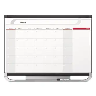 Prestige 2 Magnetic Total Erase Monthly Calendar, 36 x 24, White Surface, Graphite Fiberboard/Plastic Frame