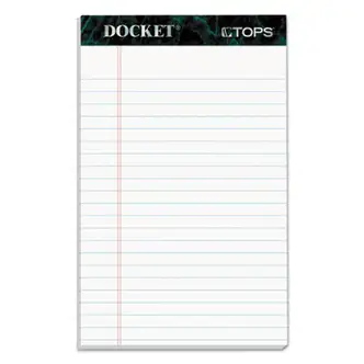 Docket Ruled Perforated Pads, Narrow Rule, 50 White 5 x 8 Sheets, 12/Pack
