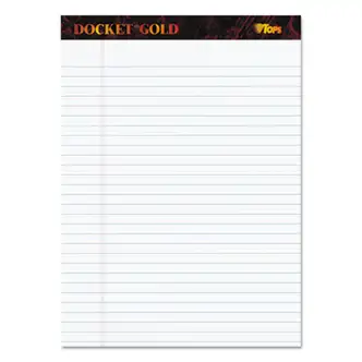 Docket Gold Ruled Perforated Pads, Wide/Legal Rule, 50 White 8.5 x 11.75 Sheets, 12/Pack