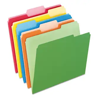 Colored File Folders, 1/3-Cut Tabs: Assorted, Letter Size, Assorted Colors, 100/Box