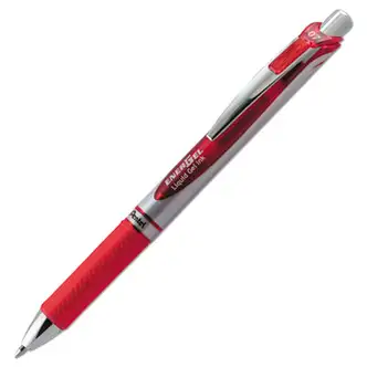 EnerGel RTX Gel Pen, Retractable, Medium 0.7 mm, Red Ink, Red/Gray Barrel