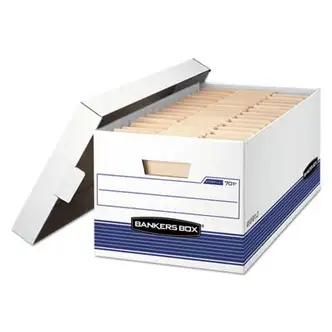 STOR/FILE Medium-Duty Storage Boxes, Letter Files, 12" x 25.38" x 10.25", White, 20/Carton