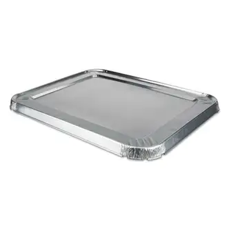 Aluminum Steam Table Lids, Fits Rolled Edge Half-Size Pan, 10.56 x 13 x 0.63, 100/Carton