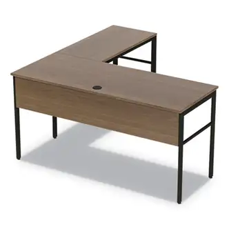 Urban Series L- Shaped Desk, 59" x 59" x 29.5", Natural Walnut