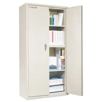 Storage Cabinet, 36w x 19.25d x 72h, UL Listed 350 Degree, Parchment