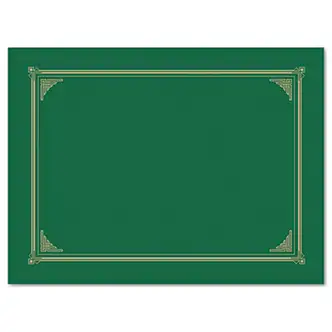 Certificate/Document Cover, 12.5 x 9.75, Green, 6/Pack